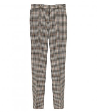 SALES - DRAIN PIPE WOOL CHECK TROUSERS