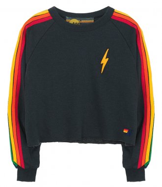 CLOTHES - BOLT EMBROIDERY CLASSIC CROPPED CREW SWEATSHIRT