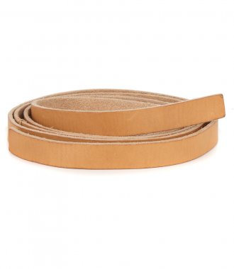 ACCESSORIES - WASHED LEATHER NARROW STRING BELT