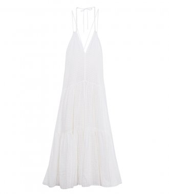 FORTE FORTE - ORGANZA CHECK VOILE DRESS WITH SILK DETAILS