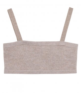 CLOTHES - KNIT BRALETTE TOP IN BEIGE