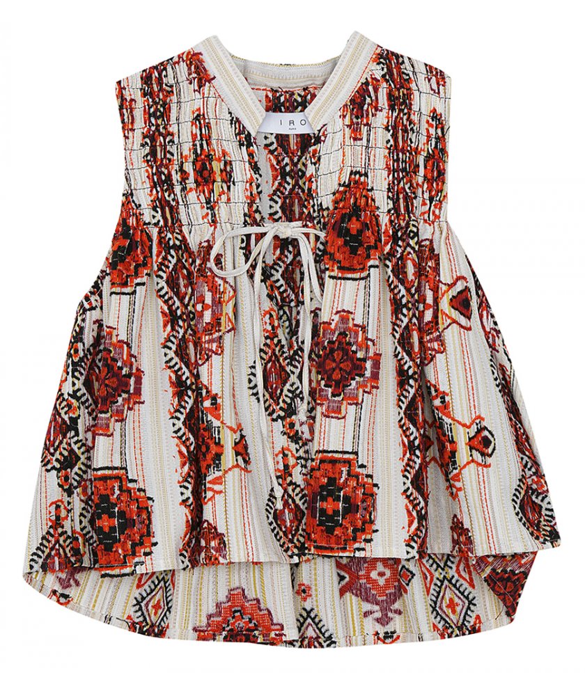 CLOTHES - TAVA PRINTED SMOCKED TOP
