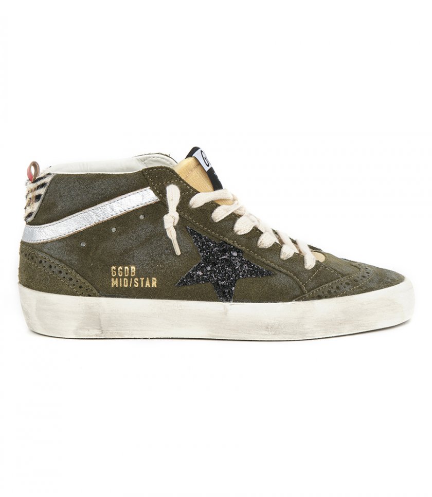 SNEAKERS - OLIVE GREEN SUEDE MID STAR