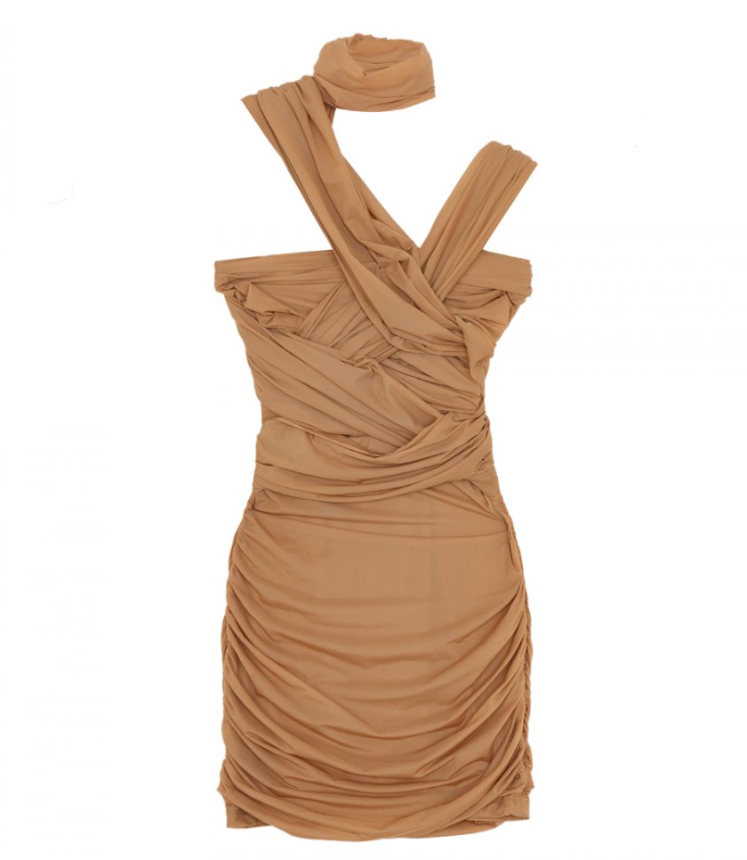 CLOTHES - RUCHED HALTER DRESS IN HOSIERY JERSEY