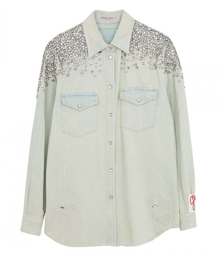 CLOTHES - GOLDEN COLLECTION  BOYFRIEND SHIRT WITH CRYSTALS