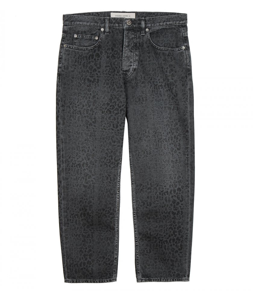 CLOTHES - MEN’S GRAY JEANS WITH LEOPARD PRINT