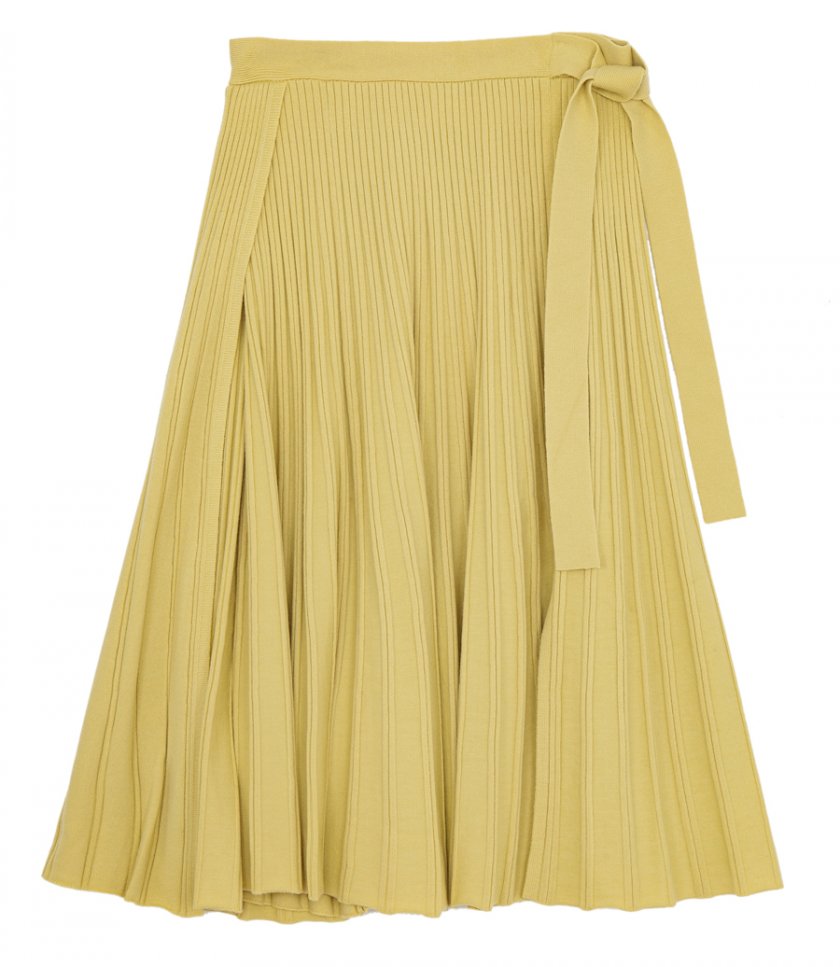 SALES - PLEATED WOOL BELTED SKIRT