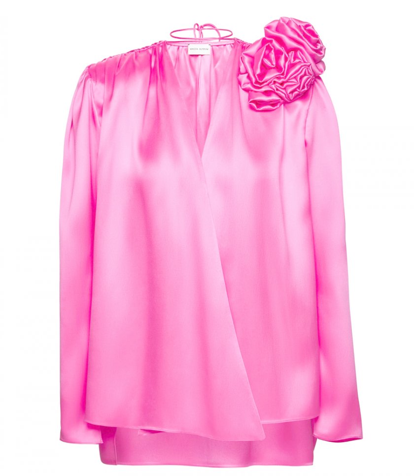 MAGDA BUTRYM - CLASSIC FLOWER BLOUSE IN BRIGHT PINK