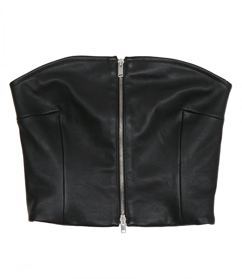 SALES - THE IRA TOP IN BLACK LEATHER