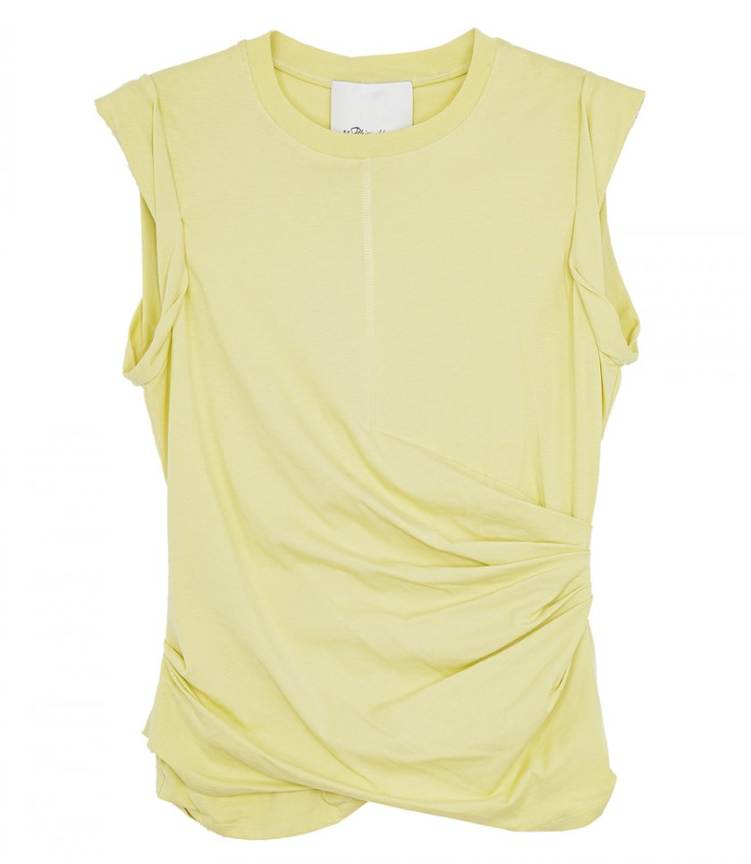 CLOTHES - ROLLED SLEEVE DRAPED JERSEY TANK