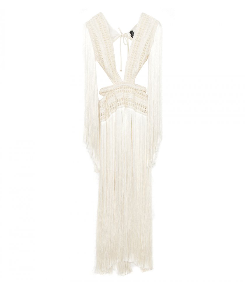 CLOTHES - ALL OVER PLUNGING FRINGE DRESS