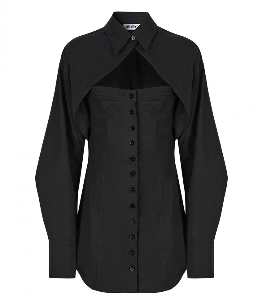 CLOTHES - BLACK MINI SHIRT DRESS