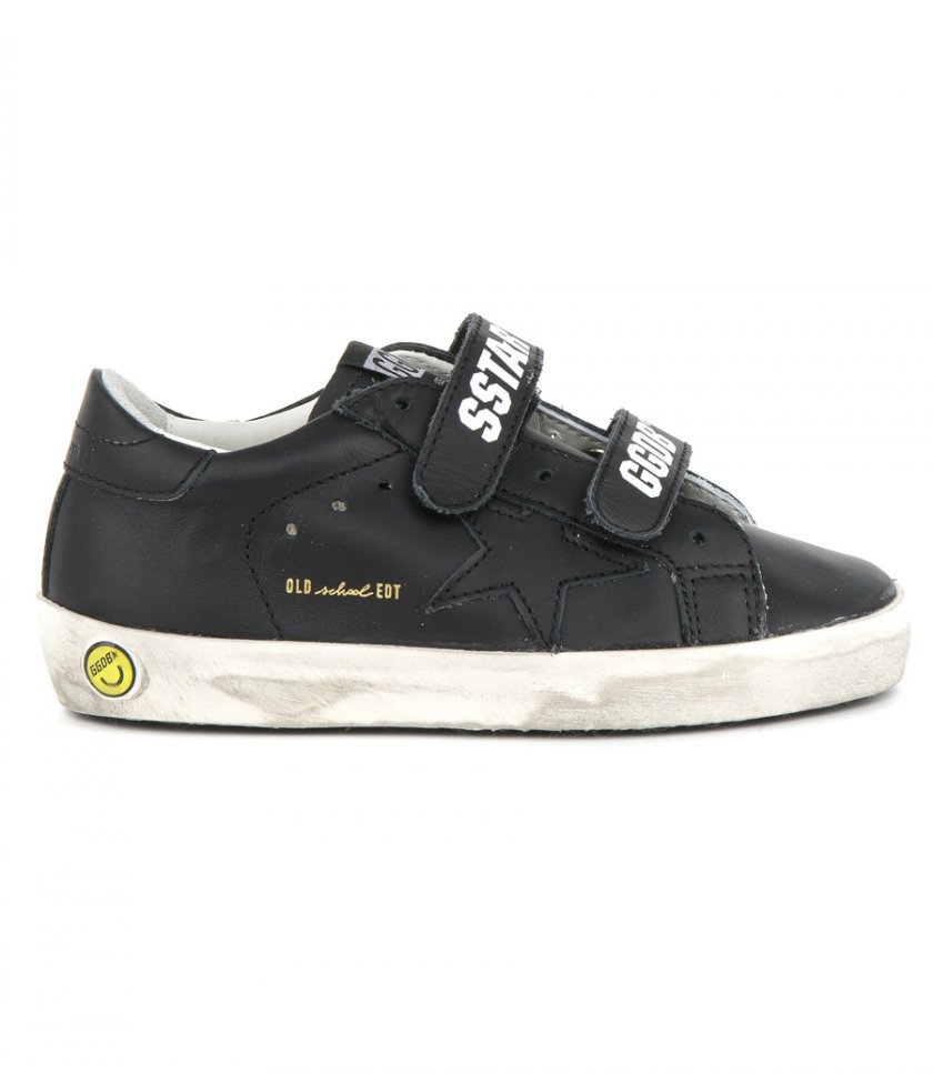 SHOES - KIDS BLACK LEATHER OLD SCHOOL