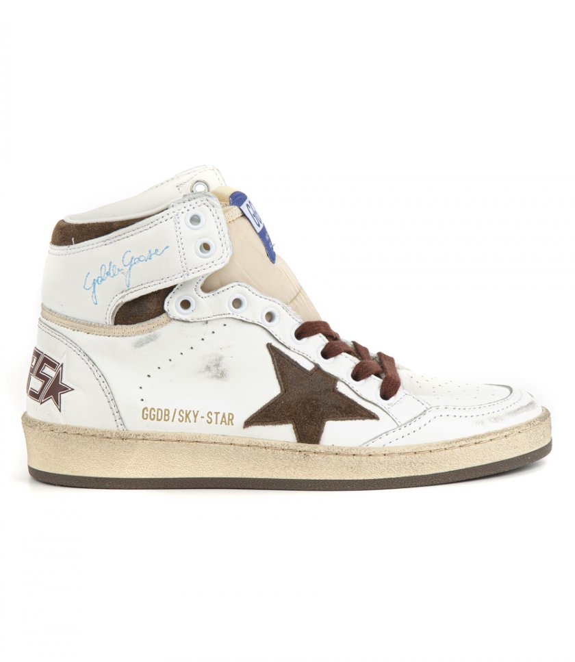 GOLDEN GOOSE  - WHITE NAPPA LEATHER SKY-STAR