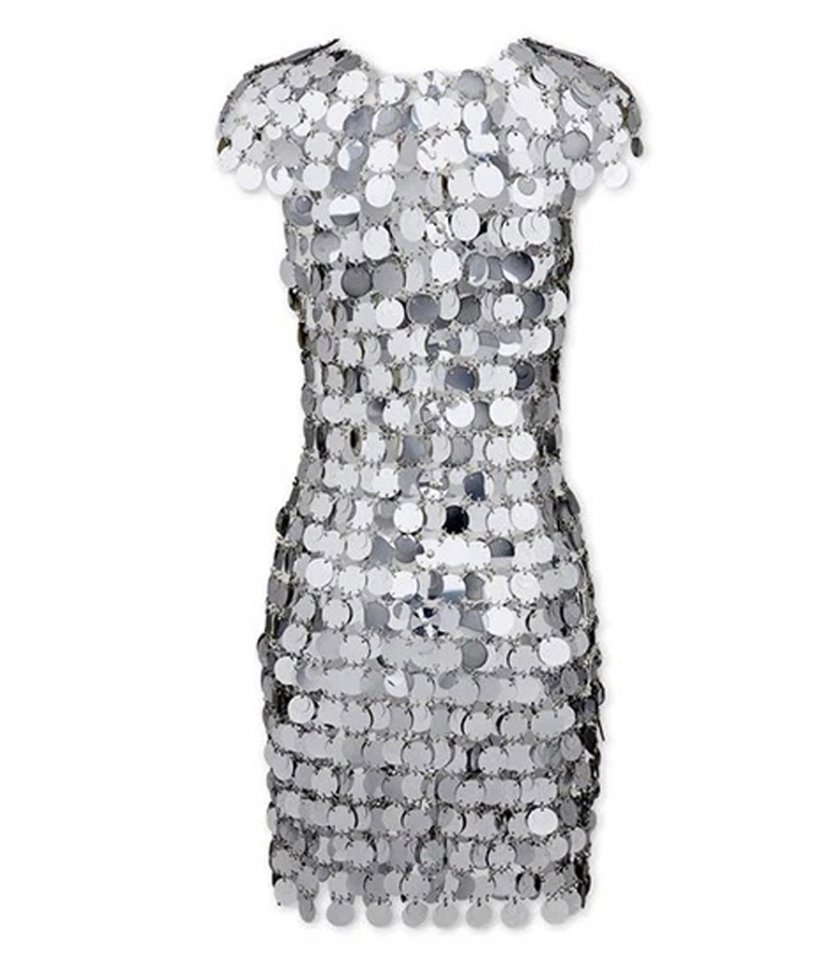 DRESSES - MINI DRESS MADE WITH ROUND MIRROR-EFFECT PLATES