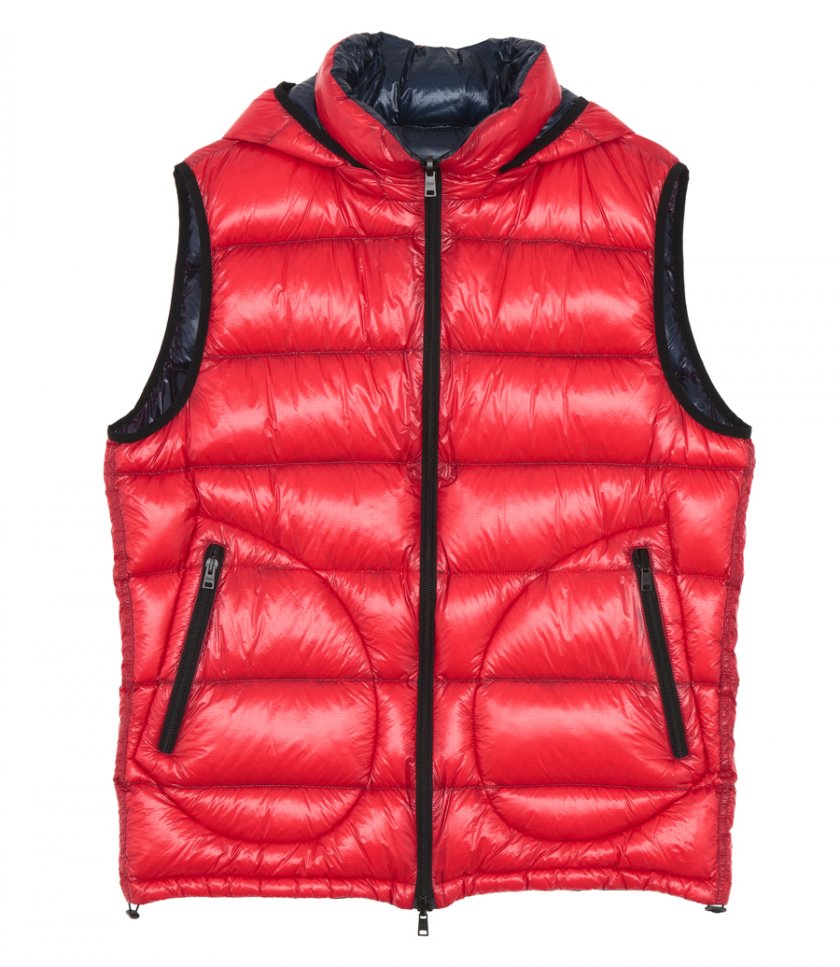 CLOTHES - REVERSIBLE NYLON VEST WITH HOOD