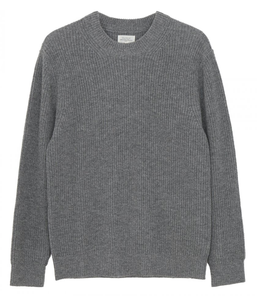 PULLOVERS - WOOL AND CASHMERE RIB SWEATER