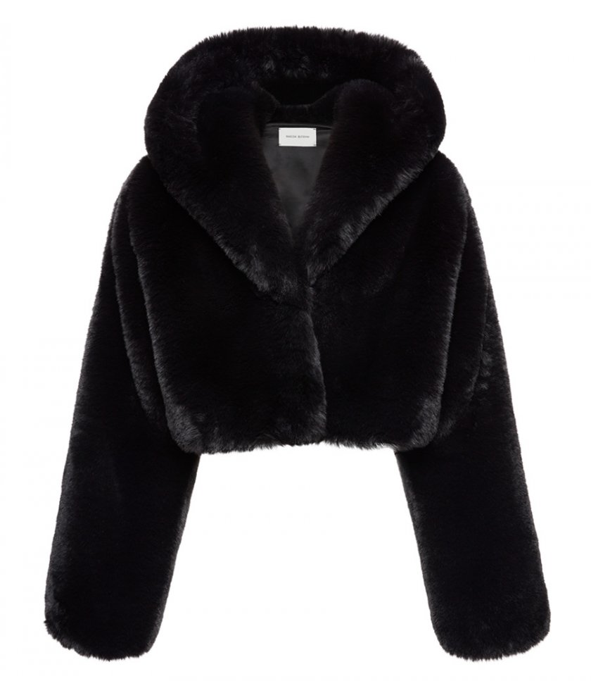 CLOTHES - FAUX FUR HOODED JACKET