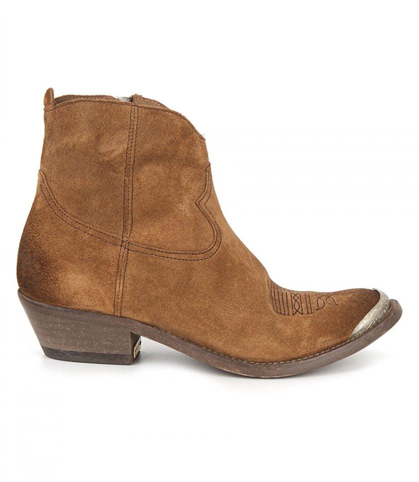 BOOTS - COGNAC SUEDE UPPER YOUNG BOOTS