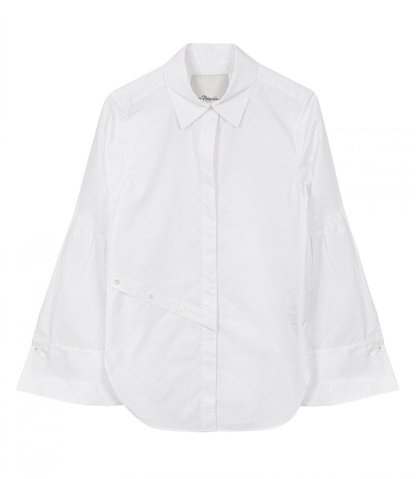 CLOTHES - LONG SLEEVE SHIRT WITH ASYMMETRIC BUTTON PANEL