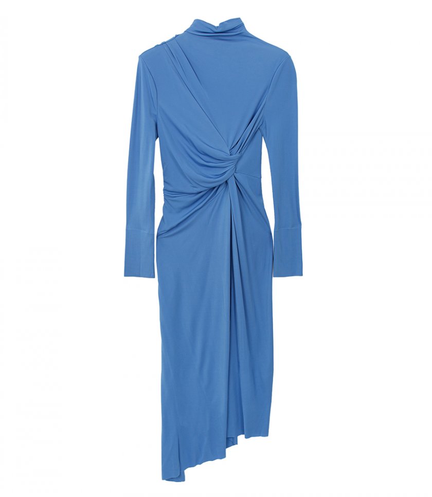 CLOTHES - HIGH NECK ASYMMETRIC DRAPED DRESS