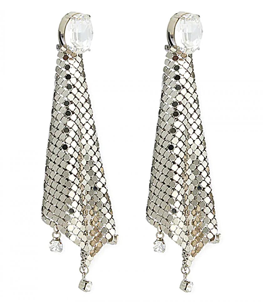 FINE JEWELRY - SILVER CHAINMAIL EARRINGS WITH CRYSTALS