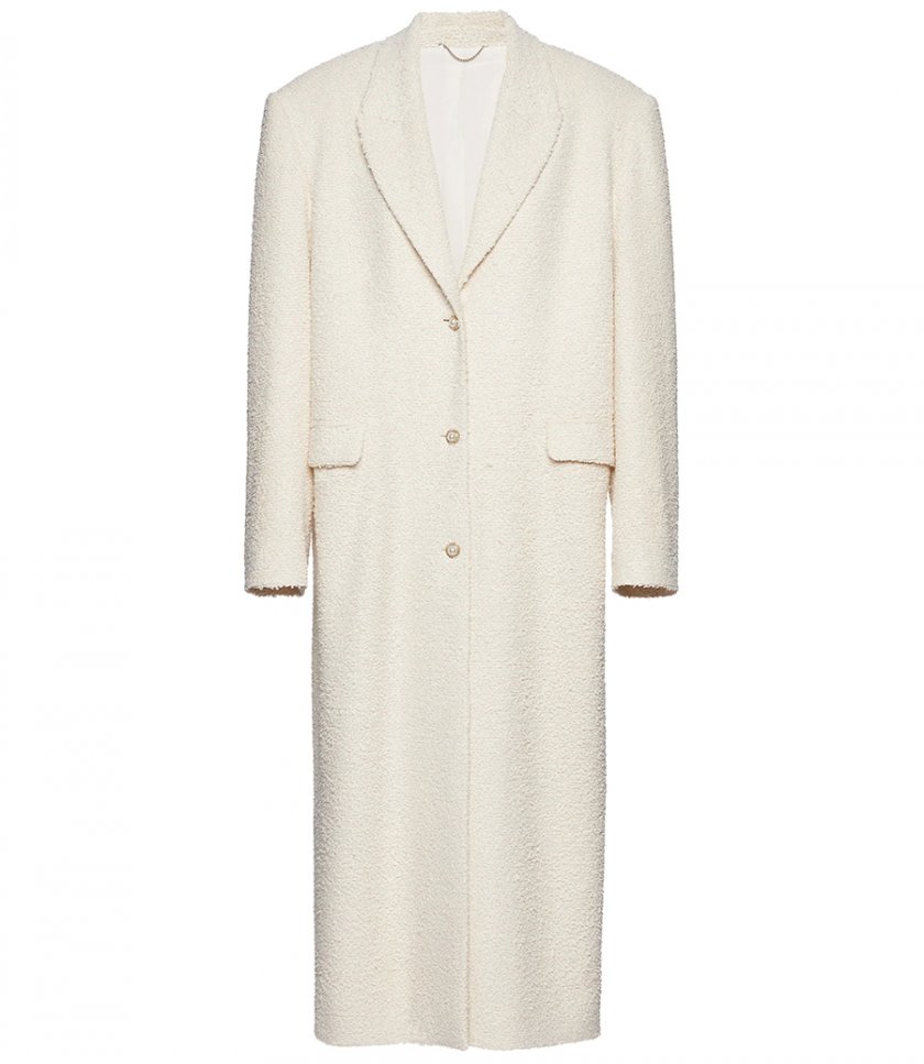 CLOTHES - SINGLE BREASTED LONG COAT IN BOUCLE