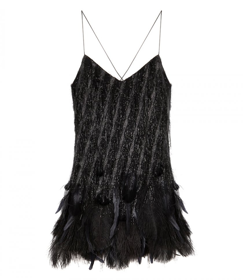 JUST IN - DRESS WITH FEATHERS