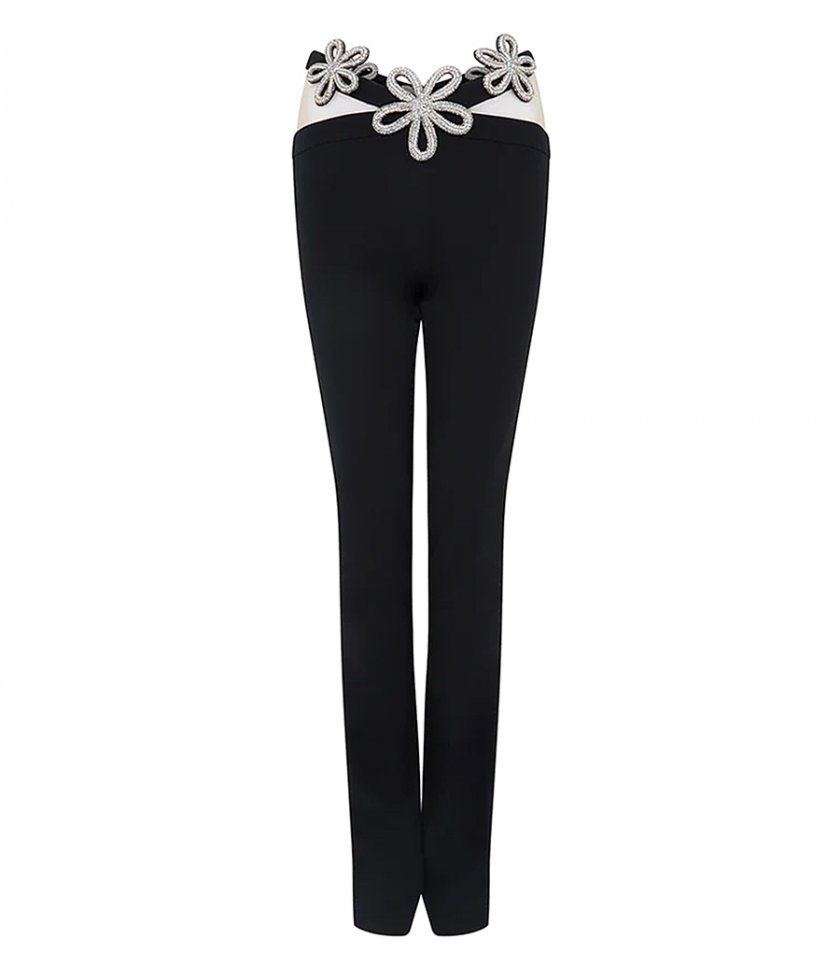 CLOTHES - CRYSTAL DAISY BLACK TROUSERS