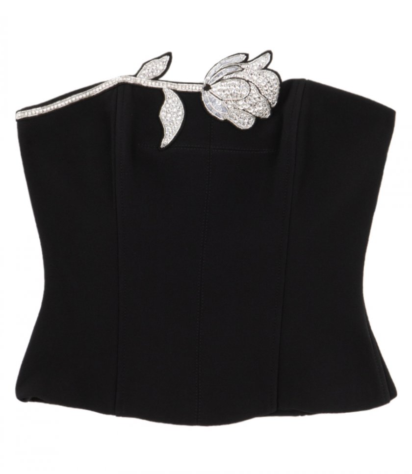 CLOTHES - CRYSTAL ROSE FLOWER CORSET TOP