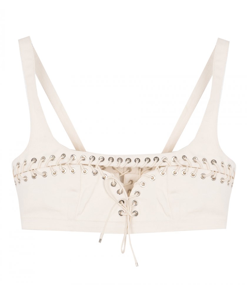 JUST IN - WHITE CUT OUT CLEAVAGE BRA