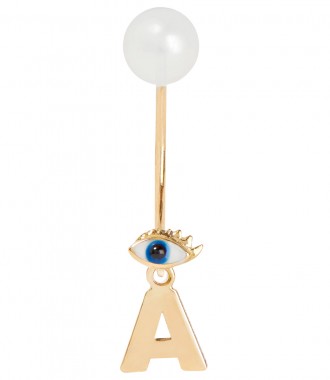 ACCESSORIES - MICRO EVIL EYE EARRING - CHOOSE YOUR INITIAL