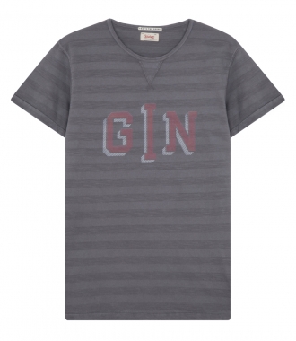 CLOTHES - GIN PRINT COTTON TEE WITH STRIPES