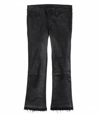 CLOTHES - CROPPED FLARED LEATHER TROUSERS