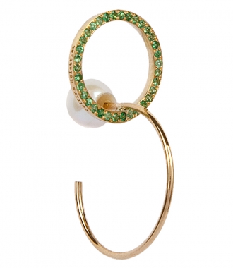 ACCESSORIES - TWINS HOOP EMMERALDS RIGHT MONO EARRING