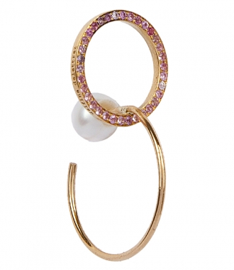 SALES - TWINS HOOP SAPPHIRES RIGHT MONO EARRING
