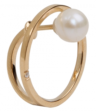 ACCESSORIES - 18KT GOLD BUBBLE EARING FT NATURAL PEARL