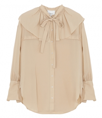 CLOTHES - LS SILK SHIRT WITH RUFFLE COLLAR