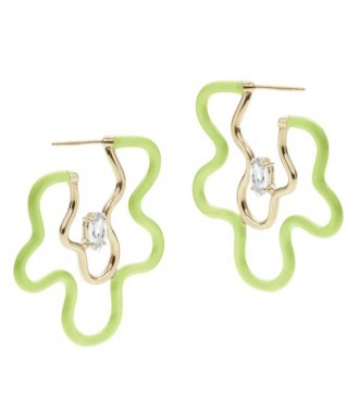 ACCESSORIES - LIME GREEN ENAMEL MARQUISE EARRING