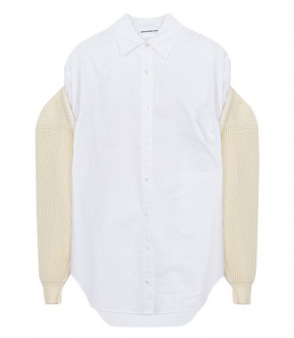 CLOTHES - BILAYER INTEGRAL SHRUG BUTTON-DOWN IN OXFORD SHIRTING