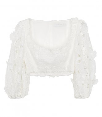 BLOUSES - LOLA EMBROIDERED CROP TOP