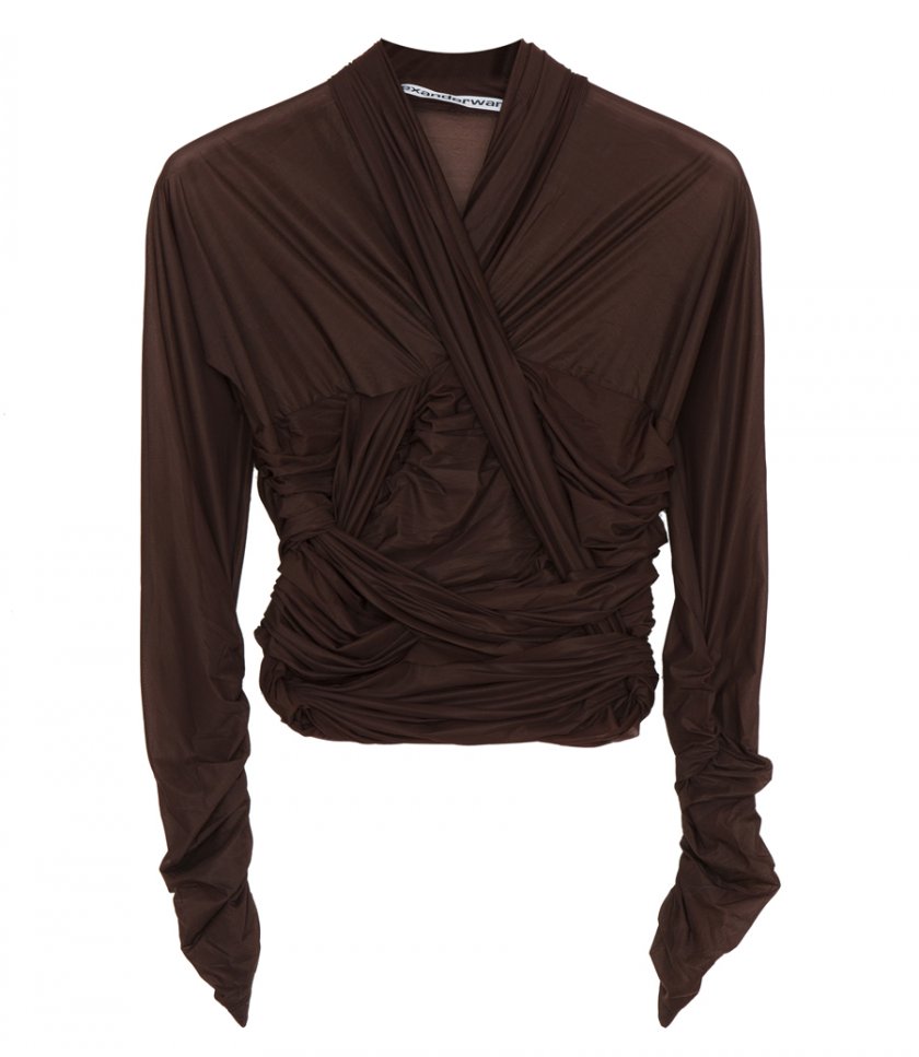 RUCHED DRAPED TOP IN HOSIERY JERSEY