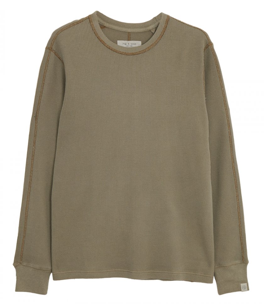 CLOTHES - GARMENT DYED WAFFLE CREW