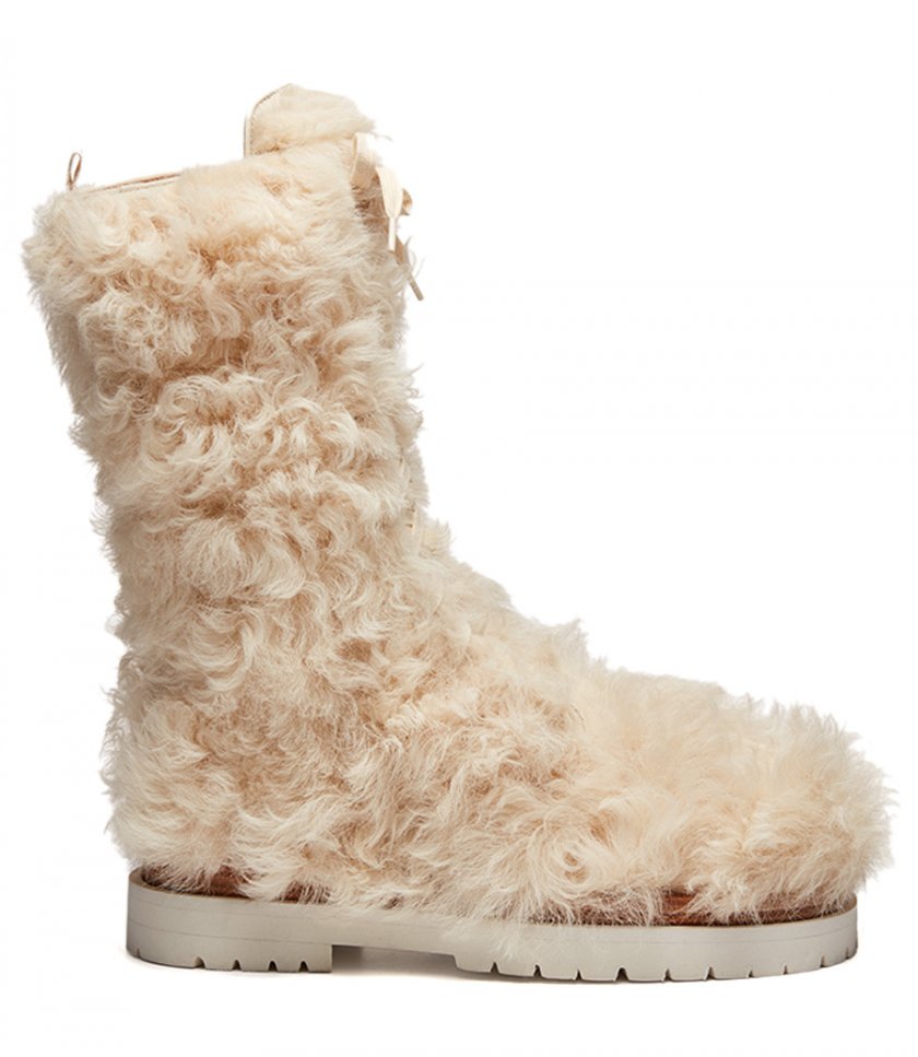 SHOES - SHEARLING COMBAT BOOTS