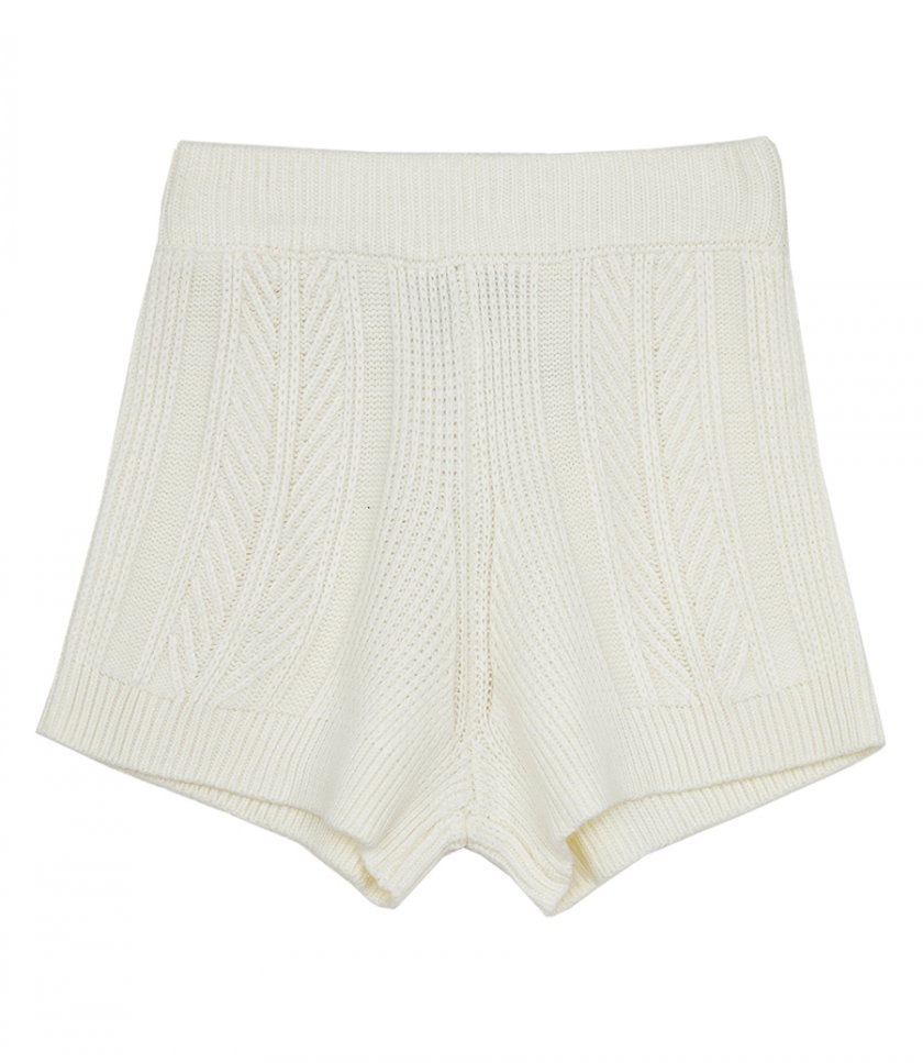 SHORTS - SWEATER KNIT SHORTS WITH LACING
