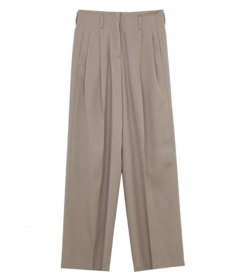 CLOTHES - PANTS IN GRAY WOOL GABARDINE