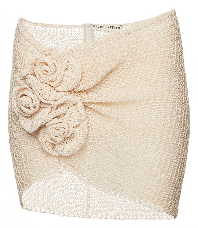 CLOTHES - NETTED CROCHET RUCHED MINI SKIRT