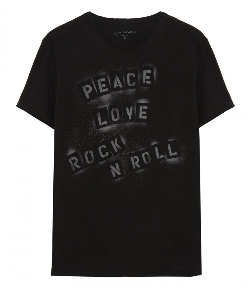 CLOTHES - SS RAW EDGE TEE  - PEACE LOVE ROCK