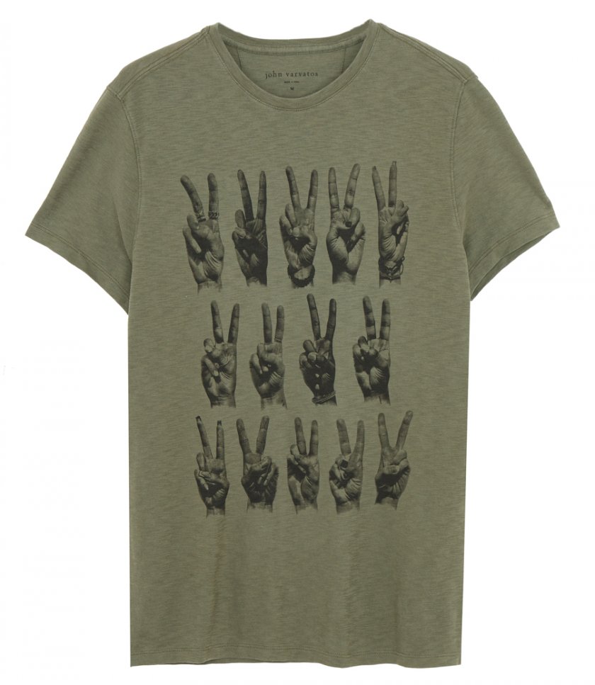 CLOTHES - SS CREW TEE - PEACE HANDS