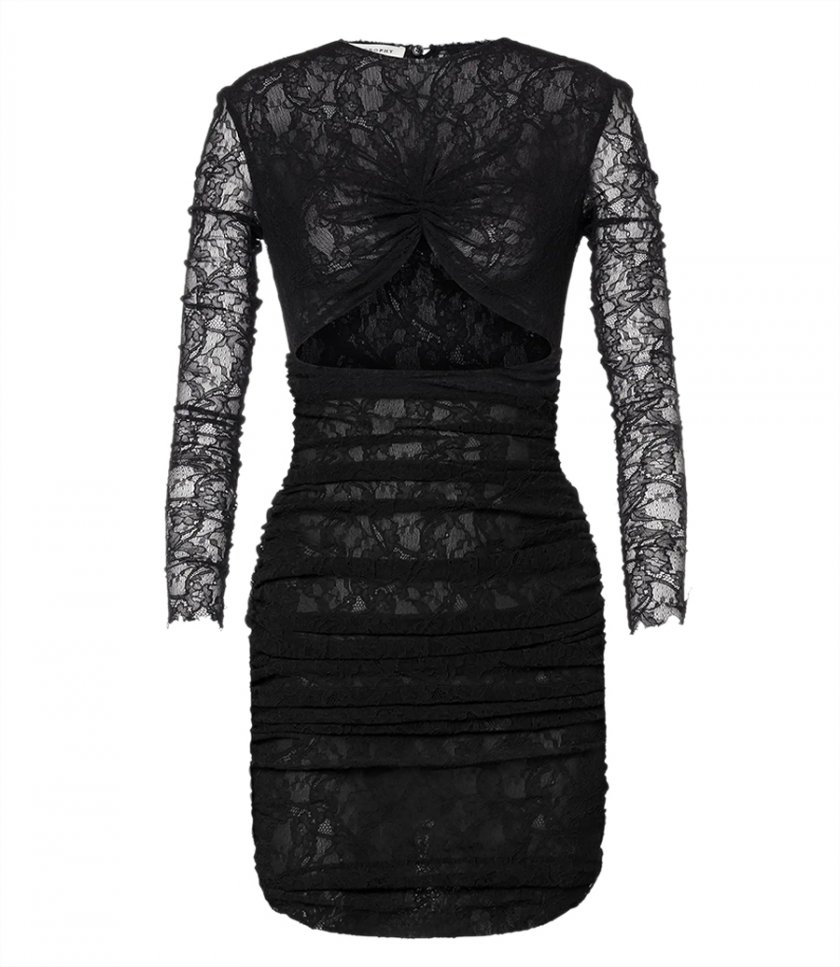 STRETCH LACE MINI DRESS WITH CUT-OUT